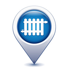 radiateur sur marqueur géolocalisation bleu