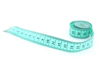 Measure tape on white background