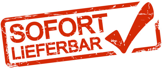 red stamp with text sofort lieferbar