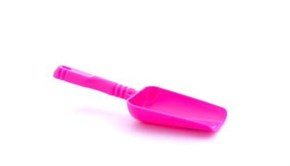 Kid's shovel for sand on white background, isolated