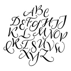 Handwritten calligraphic uppercase letters