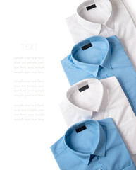 row of white and blue male shirts