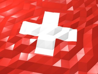 Flag of Switzerland 3D Wallpaper Illustration
