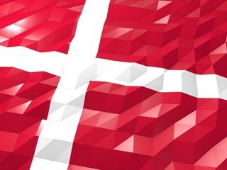 Flag of Denmark 3D Wallpaper Illustration