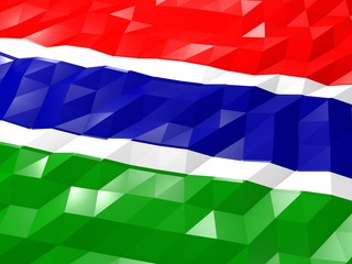 Flag of Gambia 3D Wallpaper Illustration