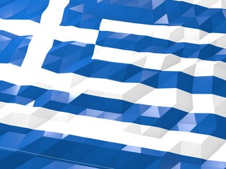 Flag of Greece 3D Wallpaper Illustration