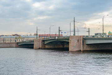 Fototapeta na wymiar Tuchkov bridge, St. Petersburg
