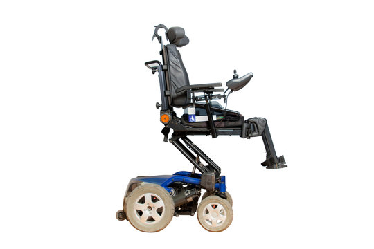 motorised wheelchair with basket for disposable people