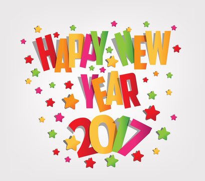 Happy new year 2017 colorful background