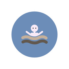 stylish icon in color circle man swimmer 