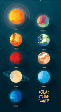 Bright colorful vibrant solar system planets