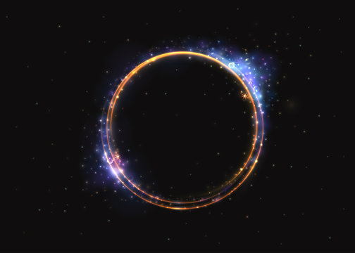 VECTOR eps 10. Glowing collection. Shining ring, circle. Sparkling stars, light effect, glowing lines. Transparent, grouped and isolated.
