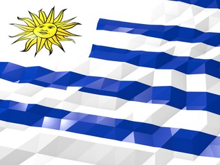 Flag of Uruguay 3D Wallpaper Illustration