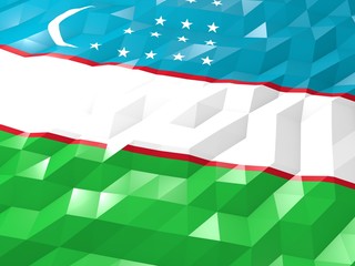 Flag of Uzbekistan 3D Wallpaper Illustration