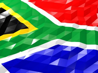 Flag of South Africa 3D Wallpaper Illustration