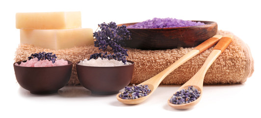 Beautiful spa composition with lavender, isolated on white © Africa Studio