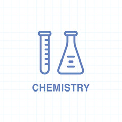 Chemistry test-tubes on lined paper background.