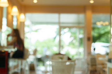 blur cafe background, cafe coffee shop with people customer