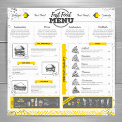 Vintage fast food menu design