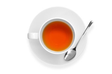 Tasse de thé isolé sur fond blanc