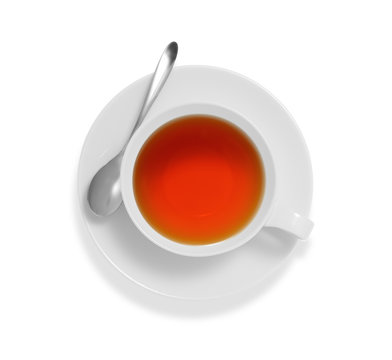 Cup of tea isolated on white background