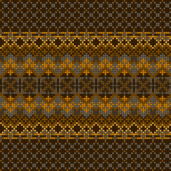 Ornamental seamless pattern. Ethnic ornament. Fabric pattern with gold shade.