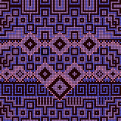 Ornamental seamless pattern. Ethnic ornament. Fabric pattern with violet shade.