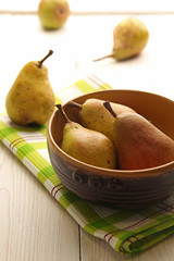 Homegrown pears from rural garden