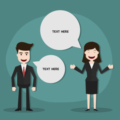 Businessman discussing with bubble talk.