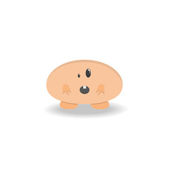 Cartoon cute monster on white background.