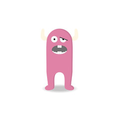 Cartoon cute monster on white background.