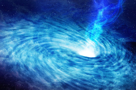 Fototapeta blue spiral galaxy with vortex of energy
