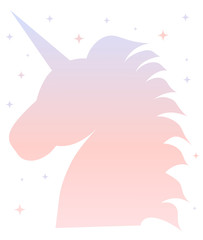 cute pink blue gradient unicorn silhouette illustration     © Alice Vacca