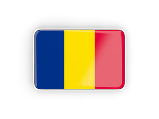 Flag of chad, rectangular icon