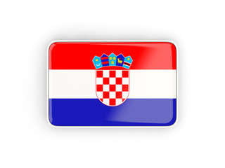 Naklejka premium Flag of croatia, rectangular icon