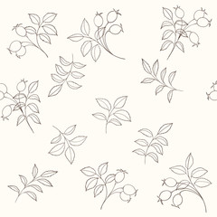 Hawthorn seamless pattern