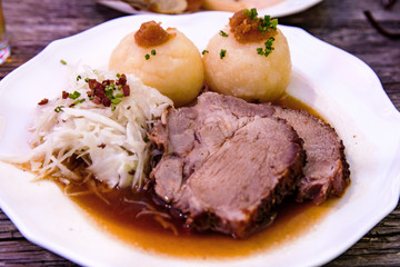 Roast pork with dumplings