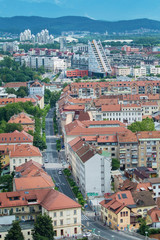 Obraz premium View on City of Ljubljana from the castle, capital of Slovenia