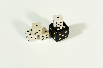 Black and White Dices Isolated on White Background