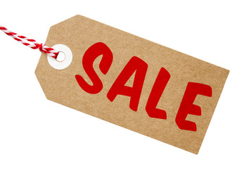 Sale Tag Brown Card With String