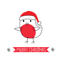 Christmas card with robin design