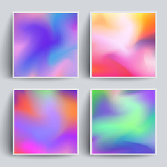 "Fluid colors" backgrounds set. Abstract mesh gradients for your design. Applicable for gift cards, covers, posters, banners,brochure etc. Eps10 vector template.