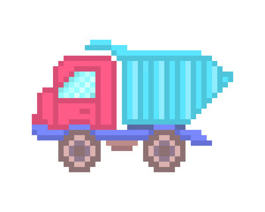  Pixel art toy dump truck icon