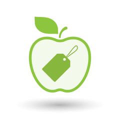 Isolated  line art apple icon with a label