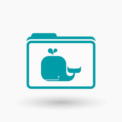 Isolated  line art  folder icon with a whale