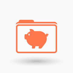 Isolated  line art  folder icon with a pig