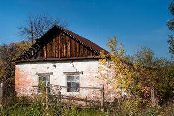 Brick dilapidated house