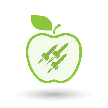 green apple with missiles clip art preview