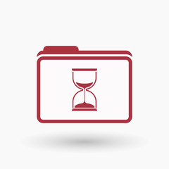 Isolated  line art  folder icon with a sand clock