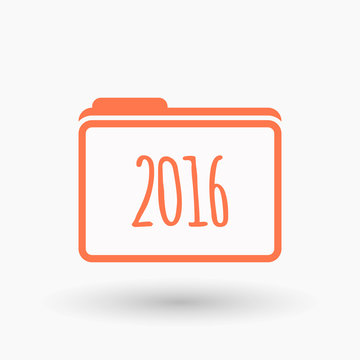 Isolated  line art  folder icon with a 2016 sign